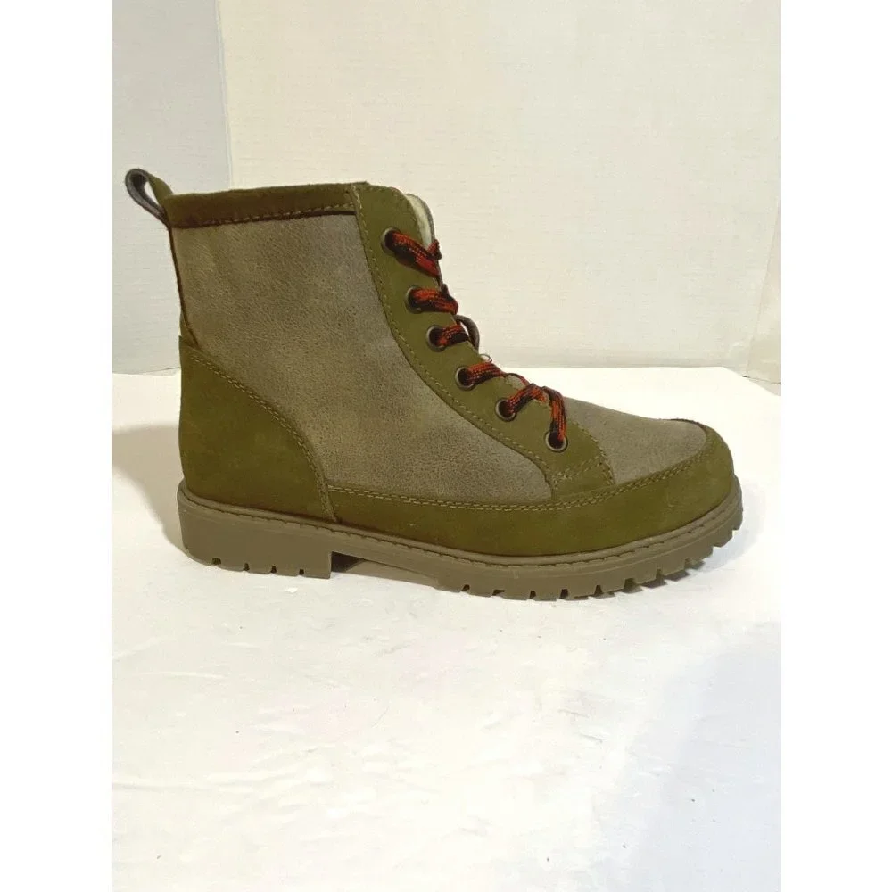 DayFive Ridge Faux Suede Lace Up Fleece Lined Brown Boots‎ Kids' Size 4
